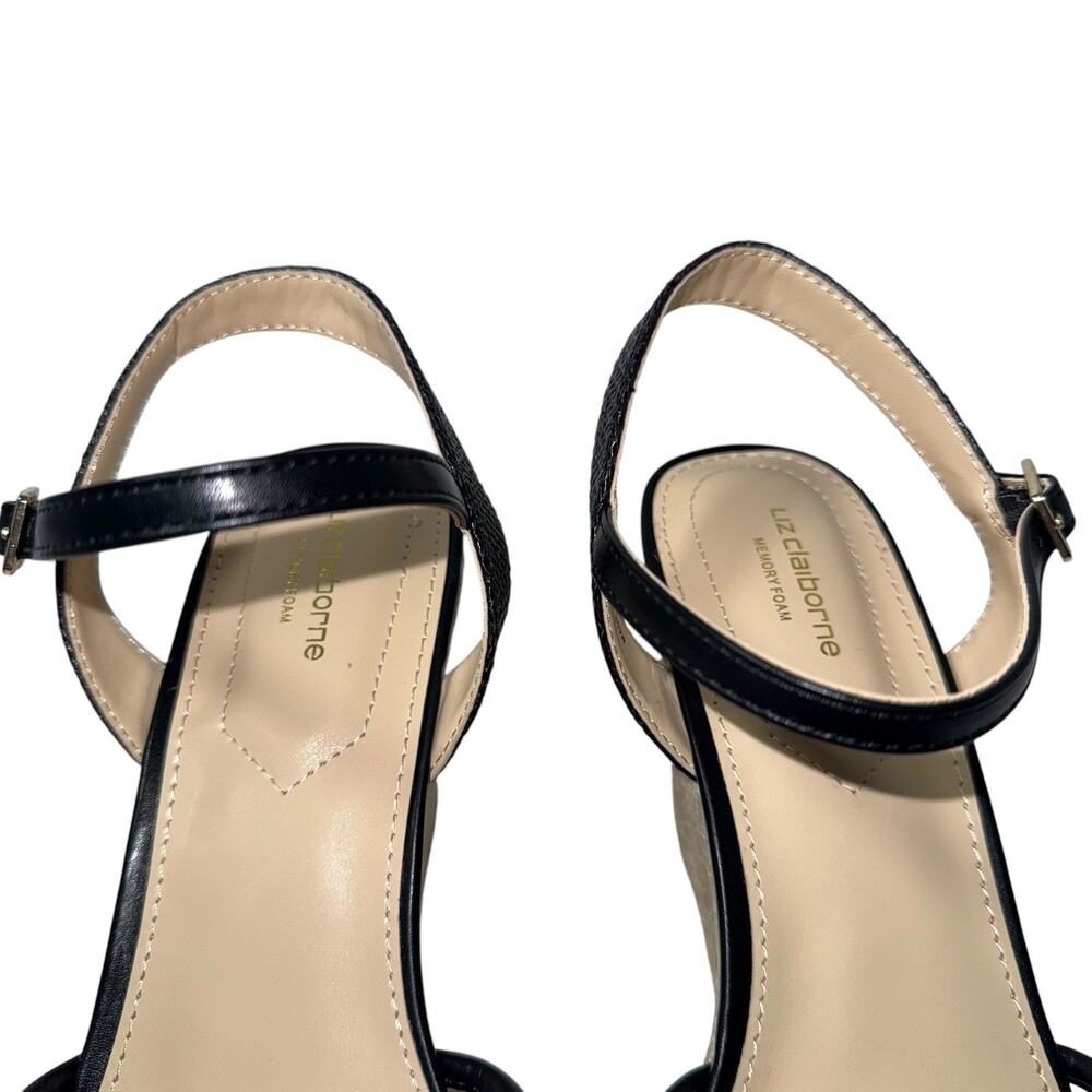 Liz Claiborne Women's Marcos Wedge Sandals in black Size 9.5M - Picture 7 of 16